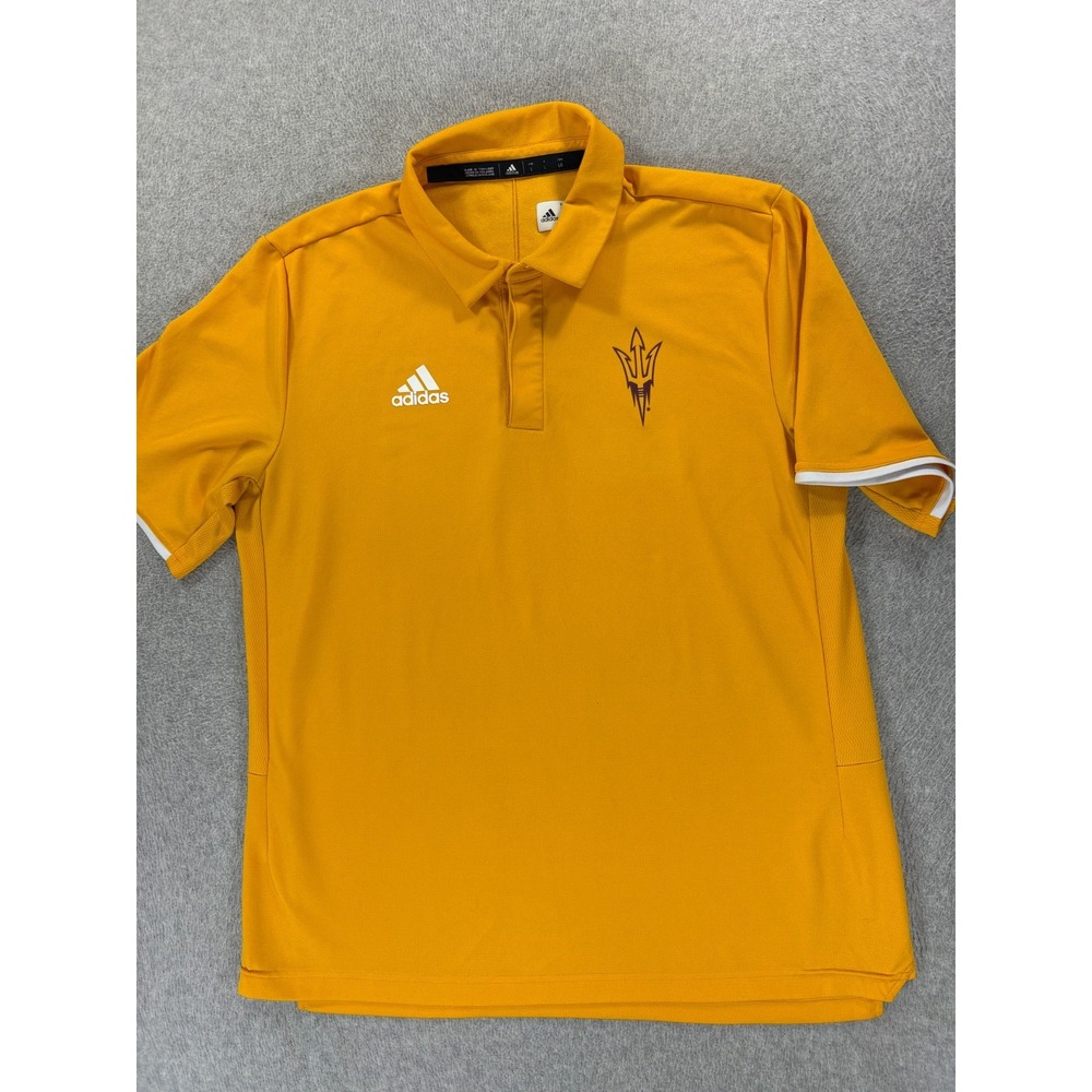 Arizona State Sun Devils Adidas Screened Campus Polo Shirt (Men's Large) Yellow